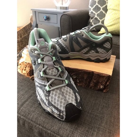 Merrill Grassbow Low Hiking Shoe/Sneaker/Boot Granite/Mint Size 8.5. Read - Picture 1 of 8